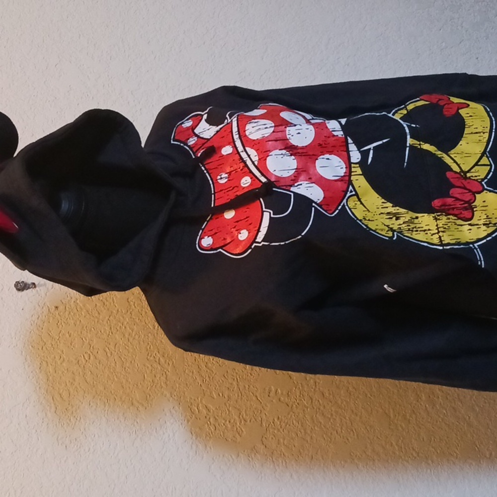 Disney Parks Minnie Mouse Hoodie With Ears Size Medium - Picture 5 of 9
